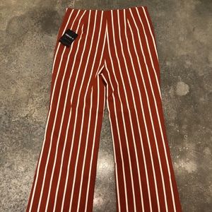 Burnt orange striped pants- large
